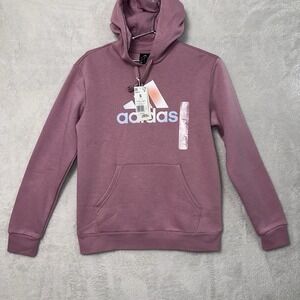 New Adidas Fleece Hoodie Women's Small Orchid Purple Big Trefoil Logo NWT